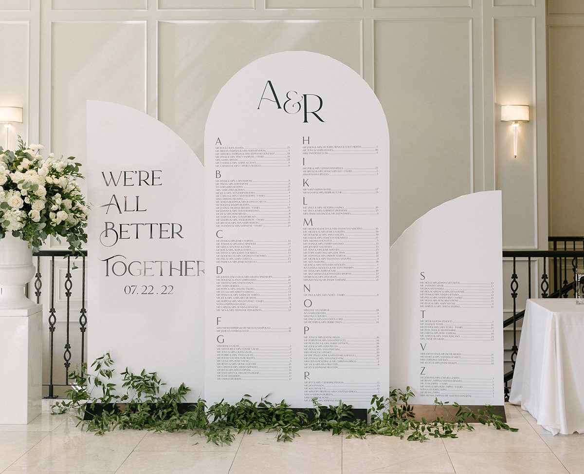 We offer a variety of seating charts for all budgets! We have many premade structures, and can also create a custom structure.